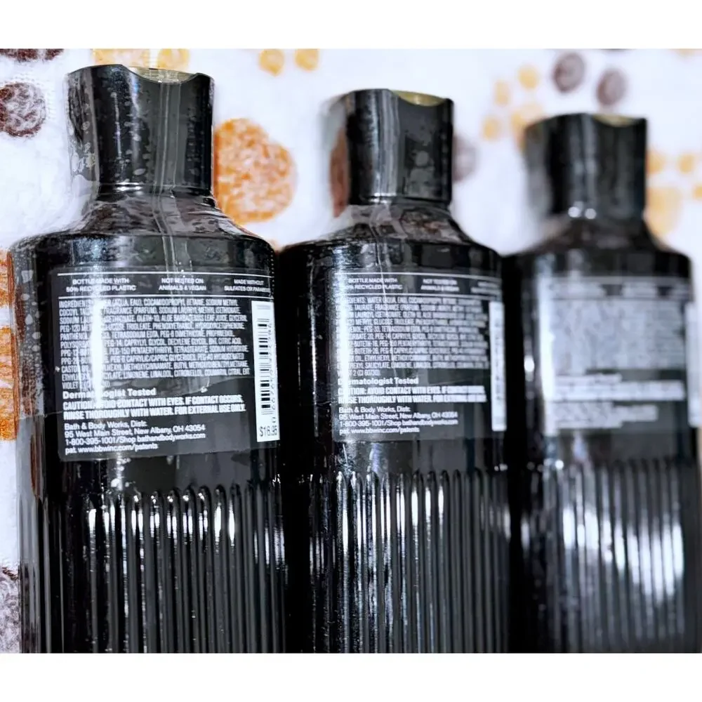 Bath & Body Works Eau So Navy Men's 3-in-1 Hair Face Body Wash Shower Gel x3